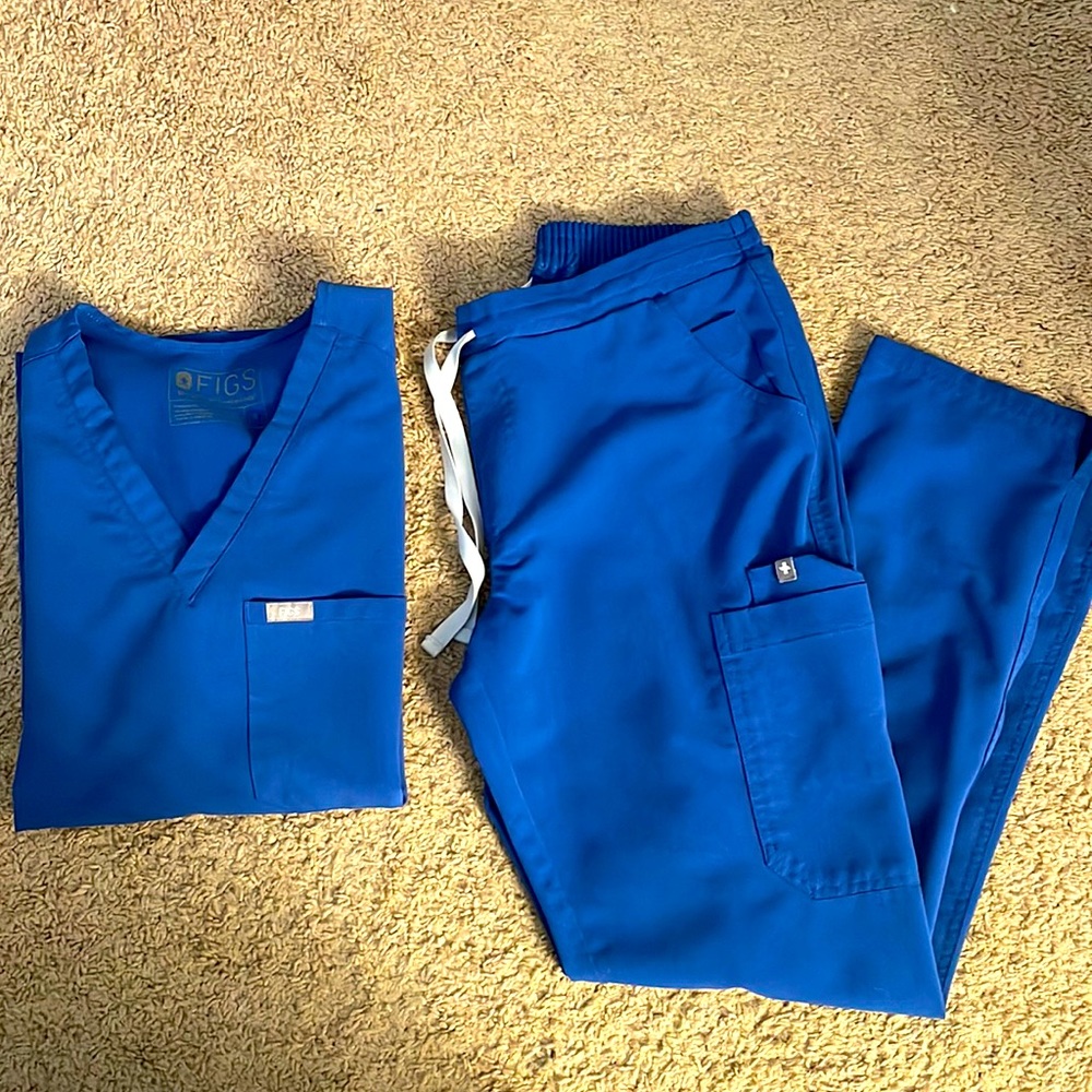 Figs Scrub Set Winning Blue